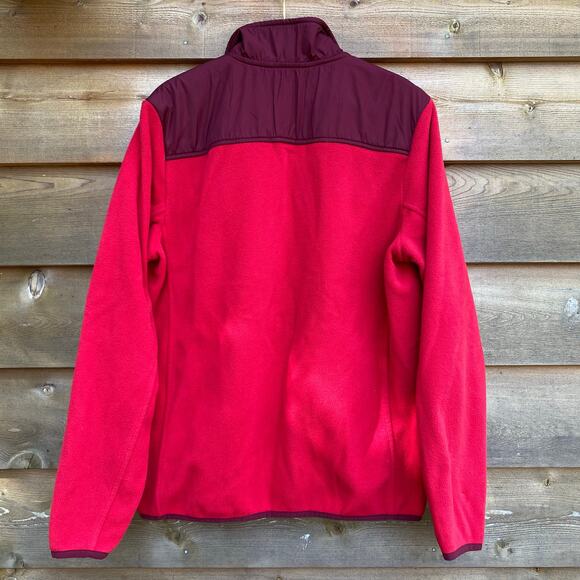 Lands' End red full zip fleece jacket - Picture 3 of 5
